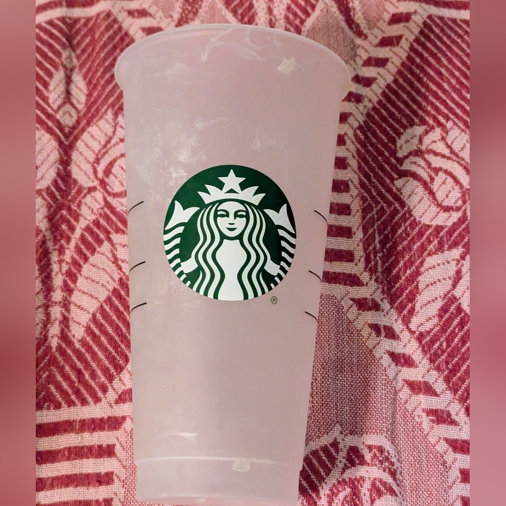 Starbucks REUSABLE Plastic Frosted CUP  24oz Cold Beverages